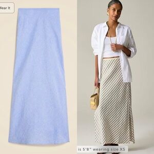 J. Crew Blue and Cream Midi Skirt